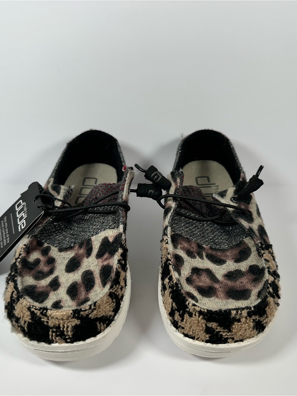 Hey Dude Wendy patchwork Leopard Print Slip-On Shoes - Brown/Black size 6